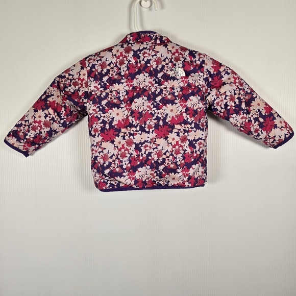 The North Face Kids Floral Soft Lining Zip Jacket Pink and Purple Size 6-12month - Picture 6 of 16